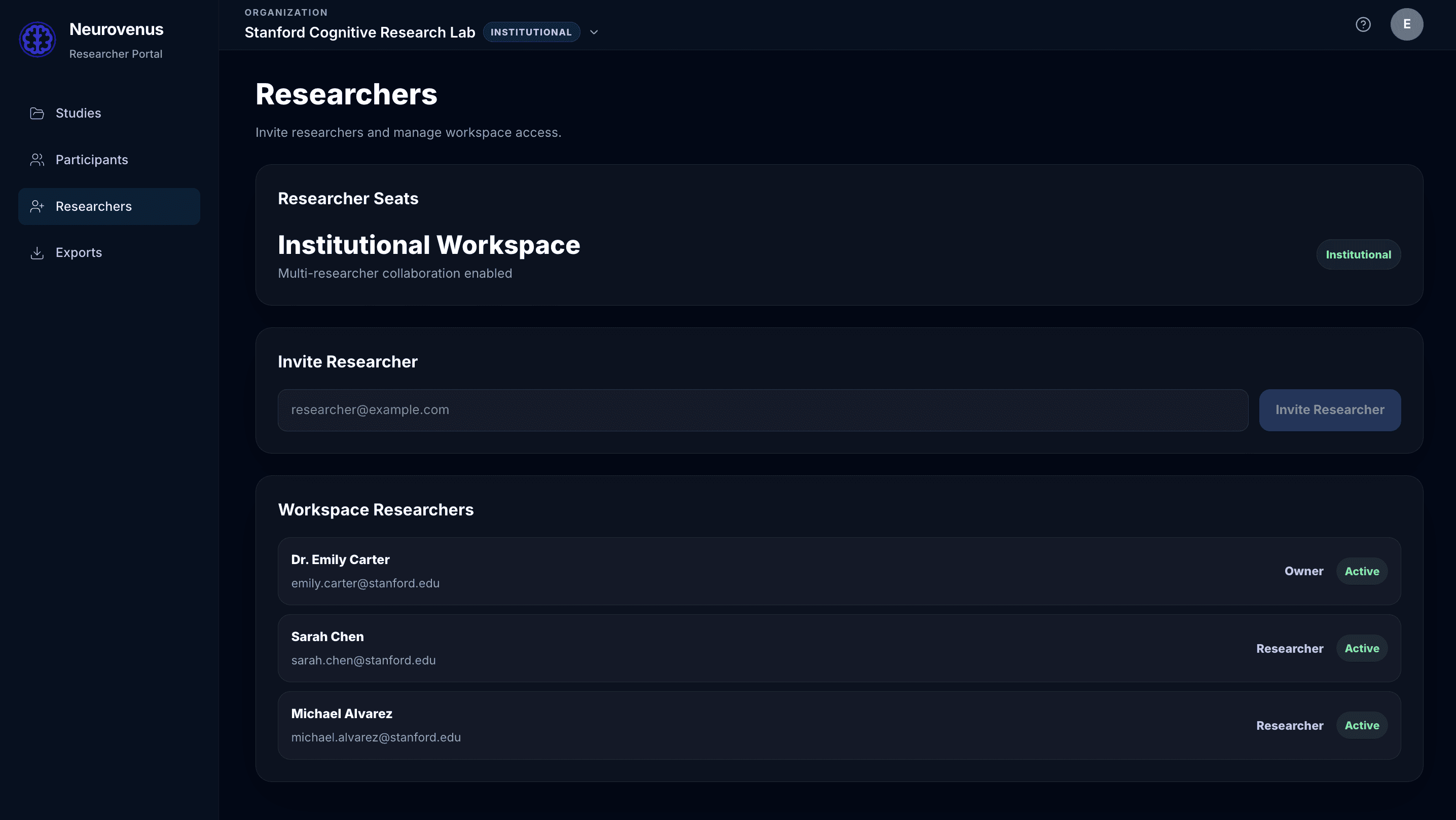 Institutional Workspace